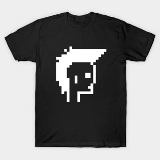 Punk Mohawk, White on Black / ToolCrypto / Pixel Art T-Shirt